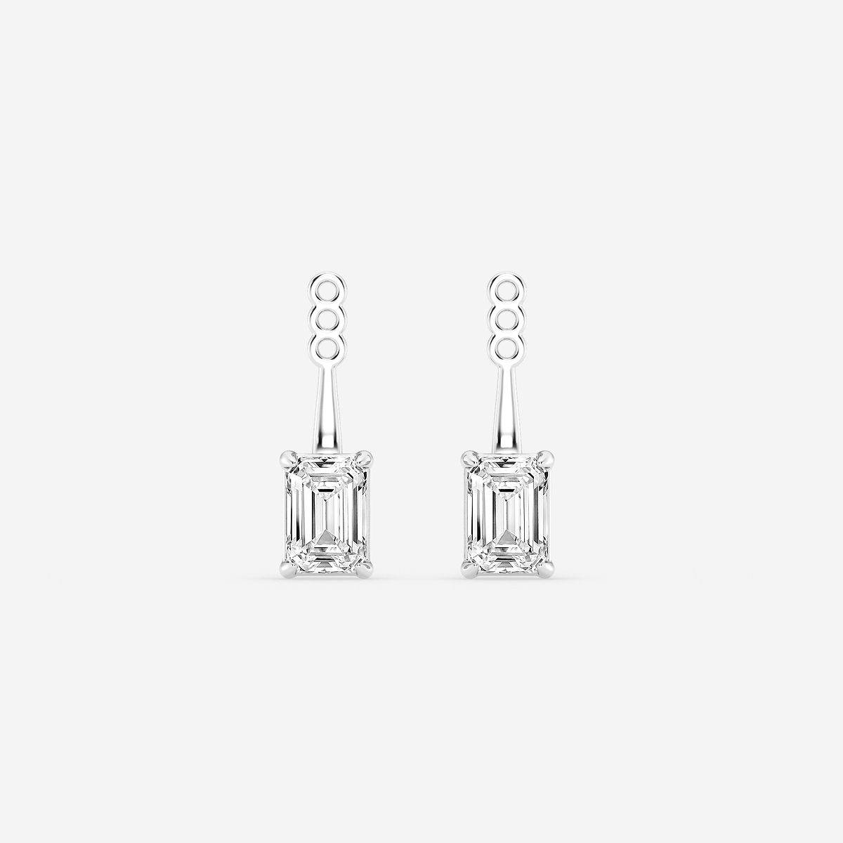 2 ctw Emerald Lab Grown Diamond Drop Earring Jackets