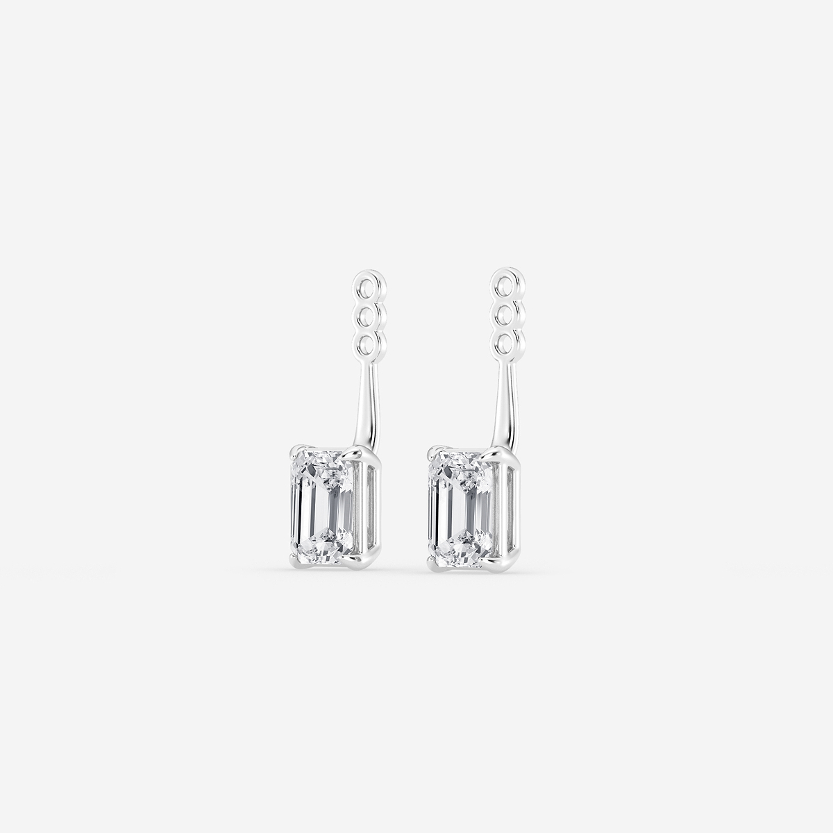 Additional Image 1 for  2 ctw Emerald Lab Grown Diamond Drop Earring Jackets