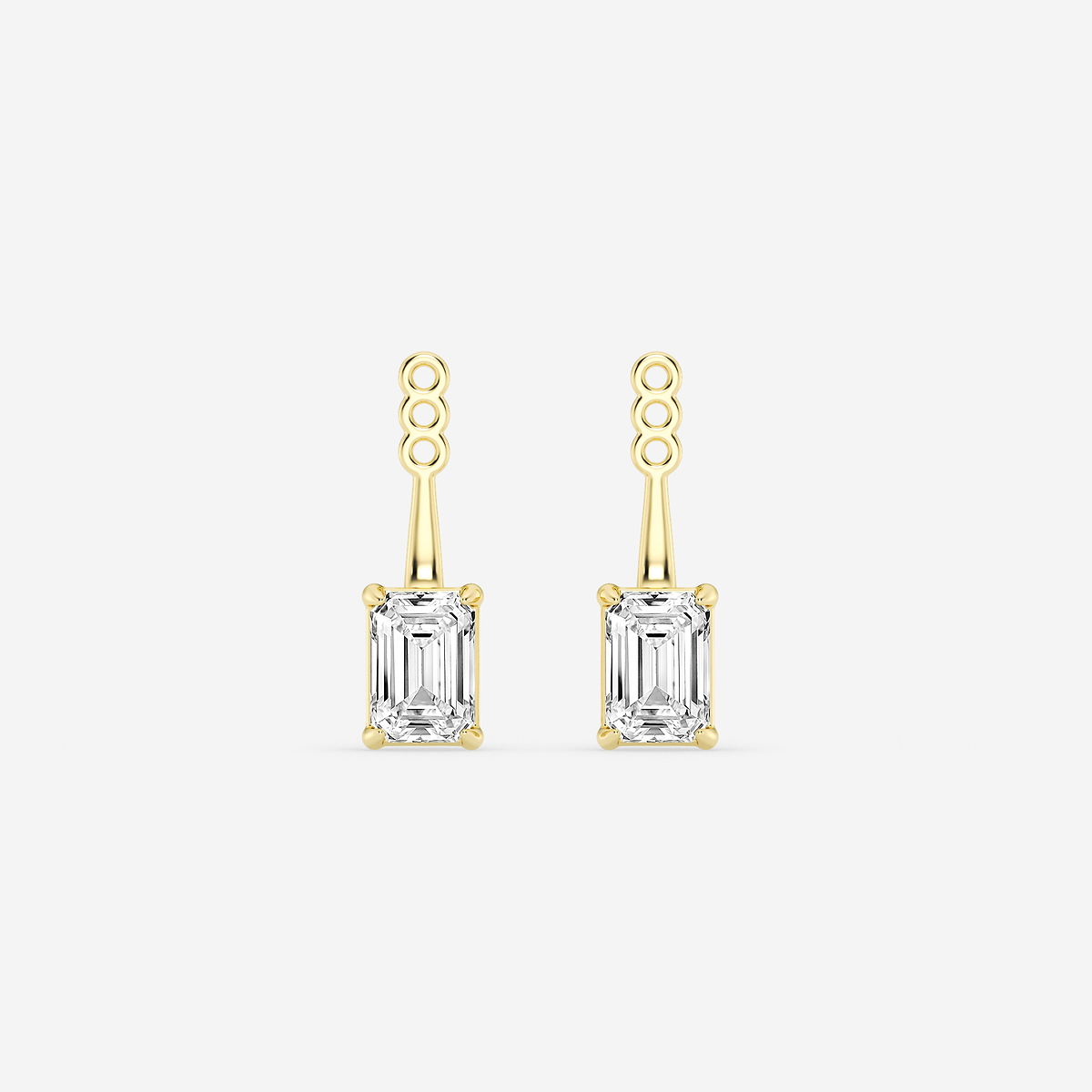 2 ctw Emerald Lab Grown Diamond Drop Earring Jackets