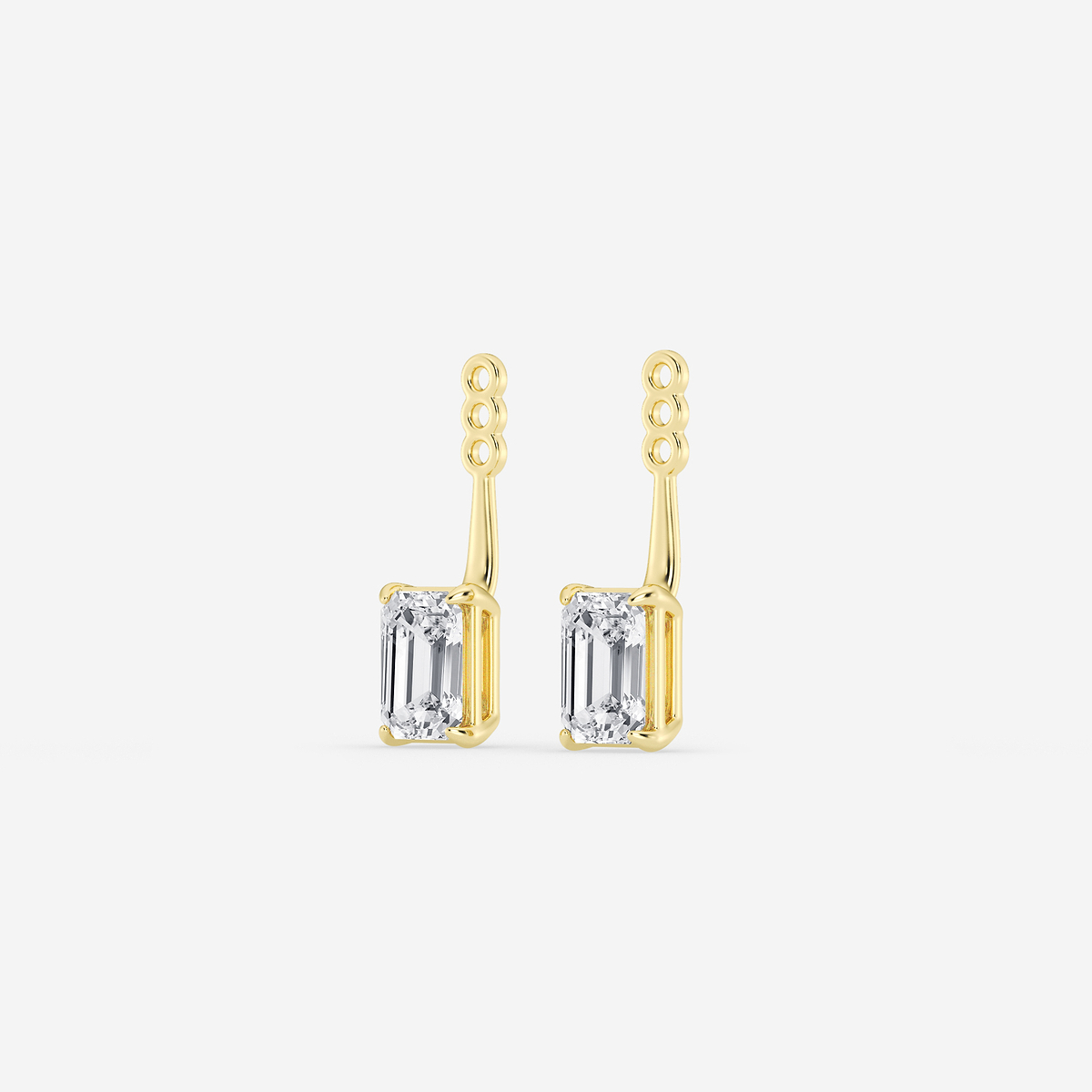 Additional Image 1 for  2 ctw Emerald Lab Grown Diamond Drop Earring Jackets