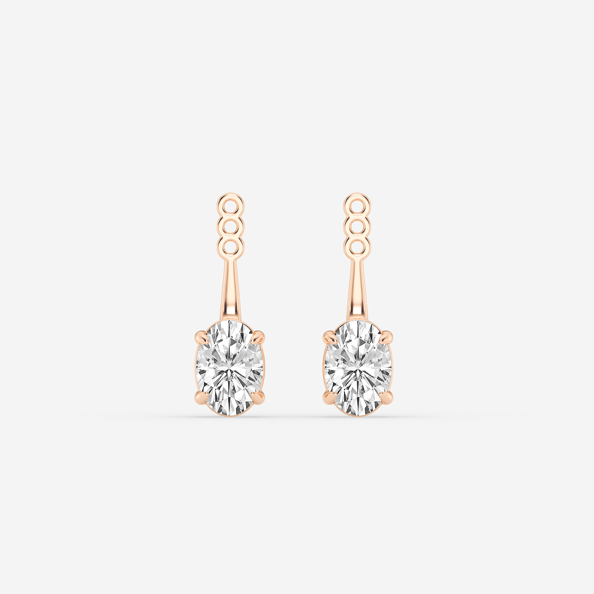 2 ctw Oval Lab Grown Diamond Drop Earring Jackets