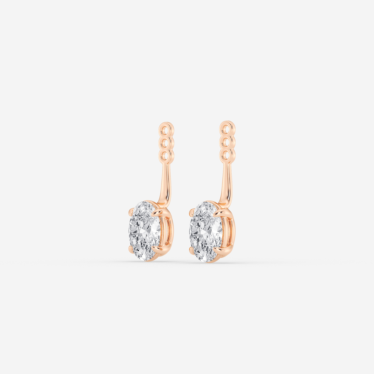 Additional Image 1 for  2 ctw Oval Lab Grown Diamond Drop Earring Jackets