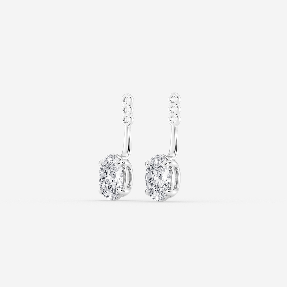 Additional Image 1 for  2 ctw Oval Lab Grown Diamond Drop Earring Jackets