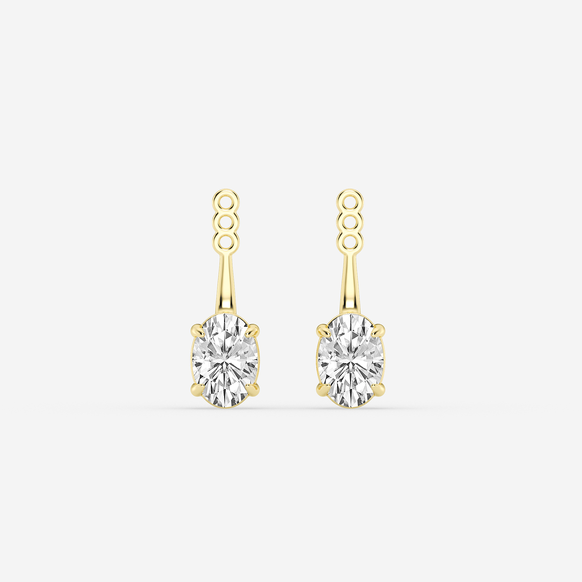 2 ctw Oval Lab Grown Diamond Drop Earring Jackets