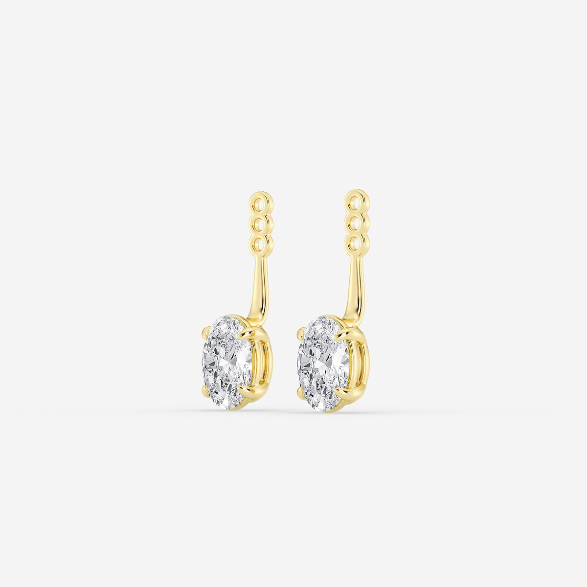 Additional Image 1 for  2 ctw Oval Lab Grown Diamond Drop Earring Jackets