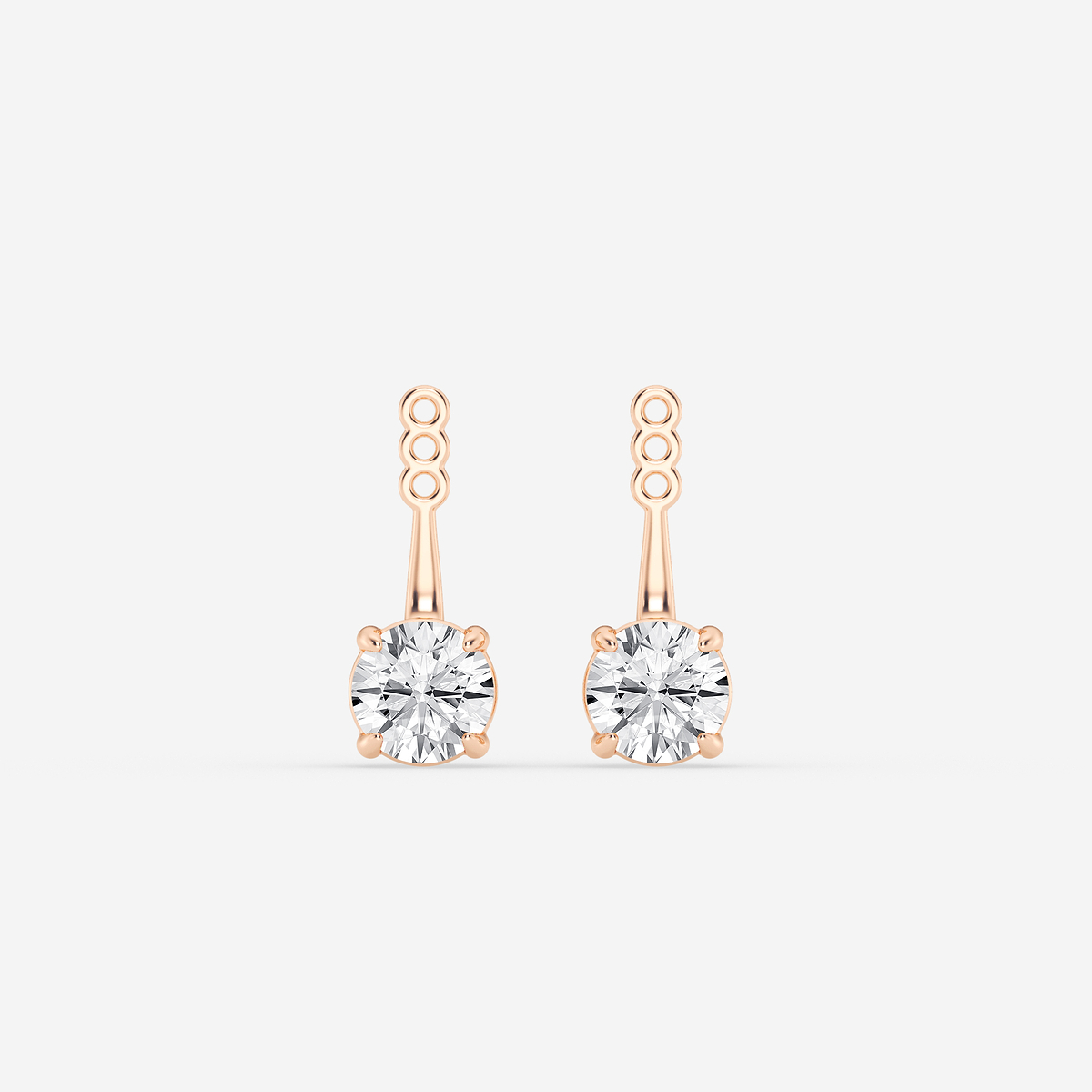2 ctw Round Lab Grown Diamond Drop Earring Jackets