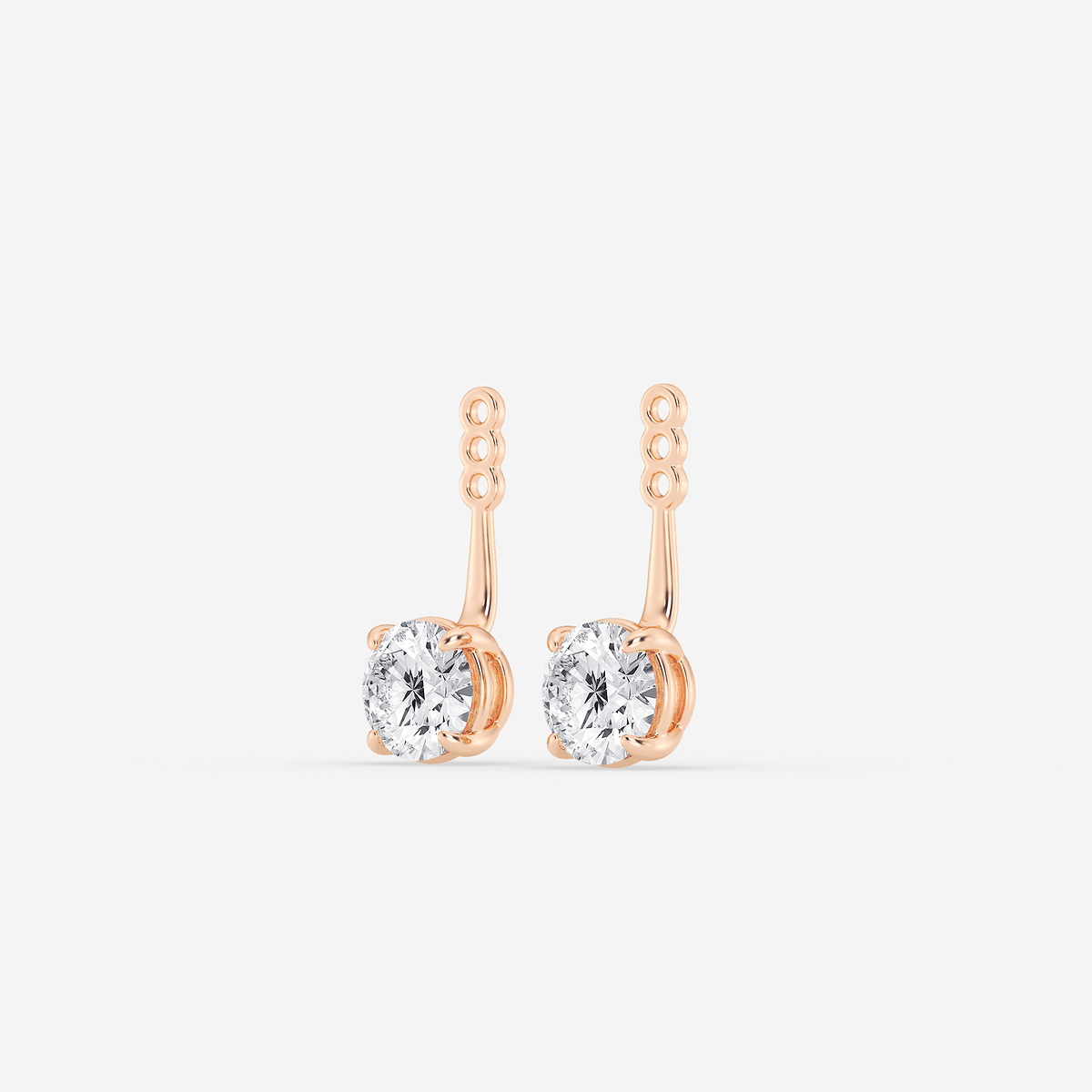 Additional Image 1 for  2 ctw Round Lab Grown Diamond Drop Earring Jackets
