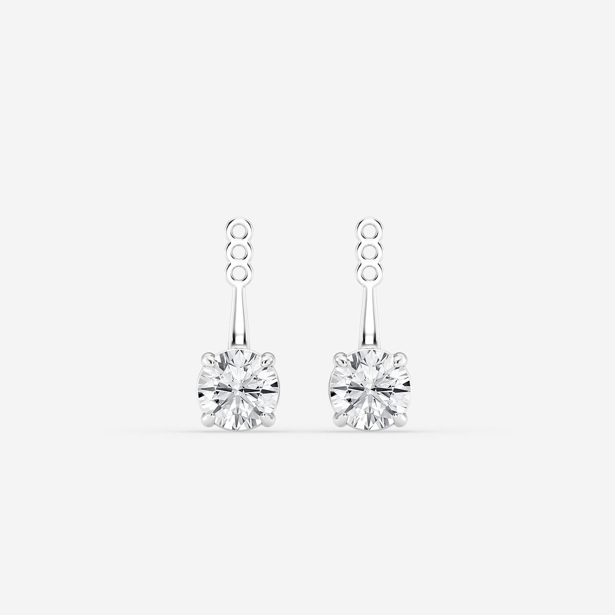 2 ctw Round Lab Grown Diamond Drop Earring Jackets