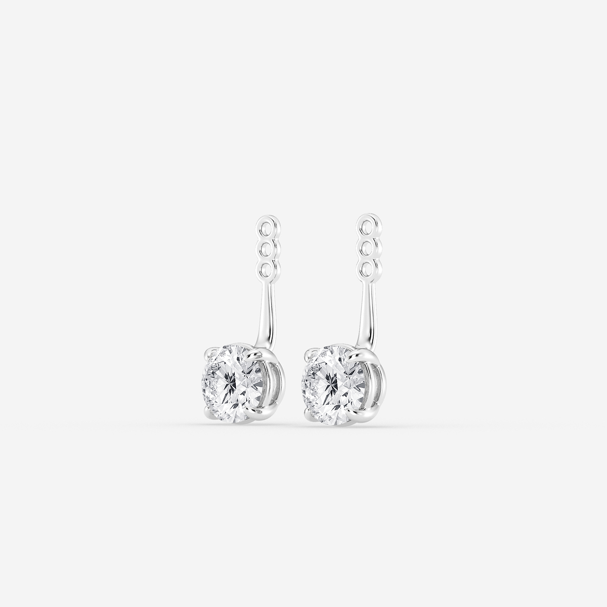 Additional Image 1 for  2 ctw Round Lab Grown Diamond Drop Earring Jackets