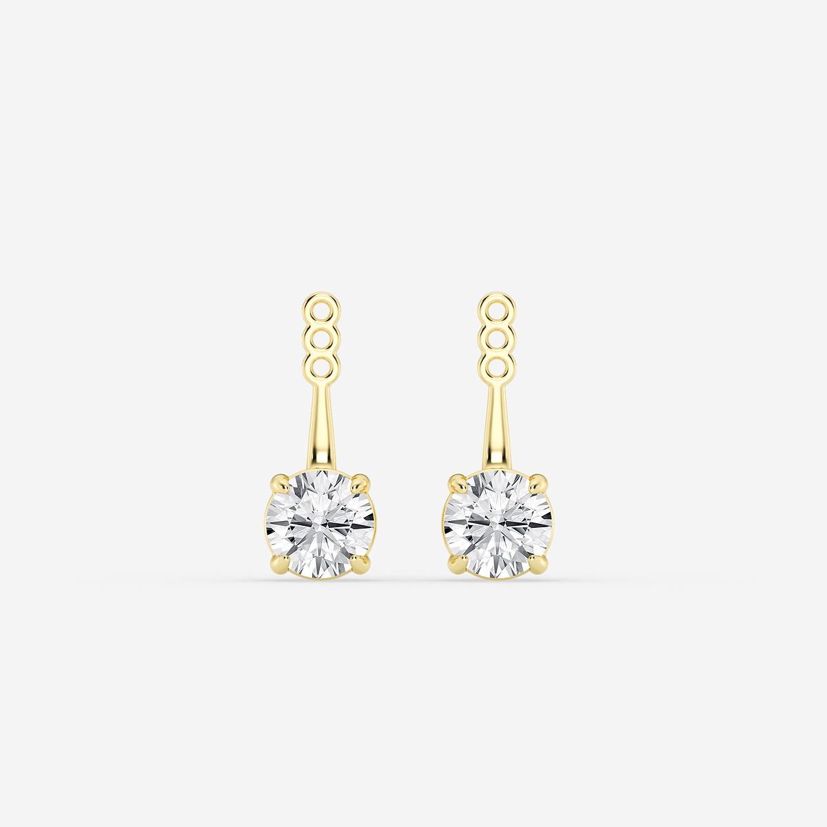 2 ctw Round Lab Grown Diamond Drop Earring Jackets