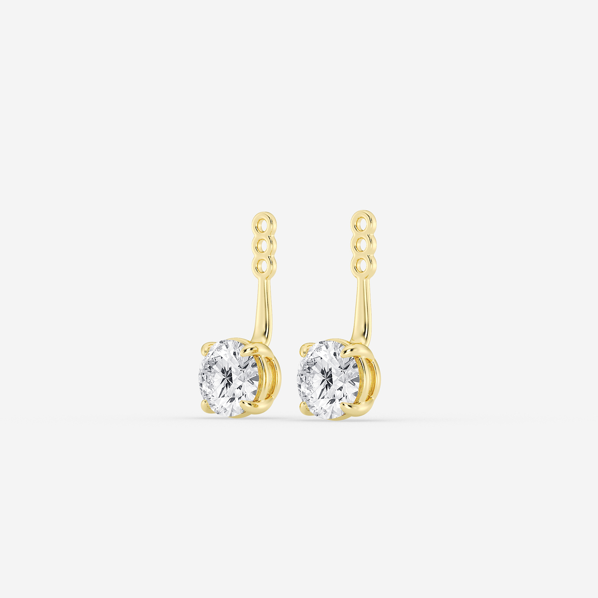 Additional Image 1 for  2 ctw Round Lab Grown Diamond Drop Earring Jackets