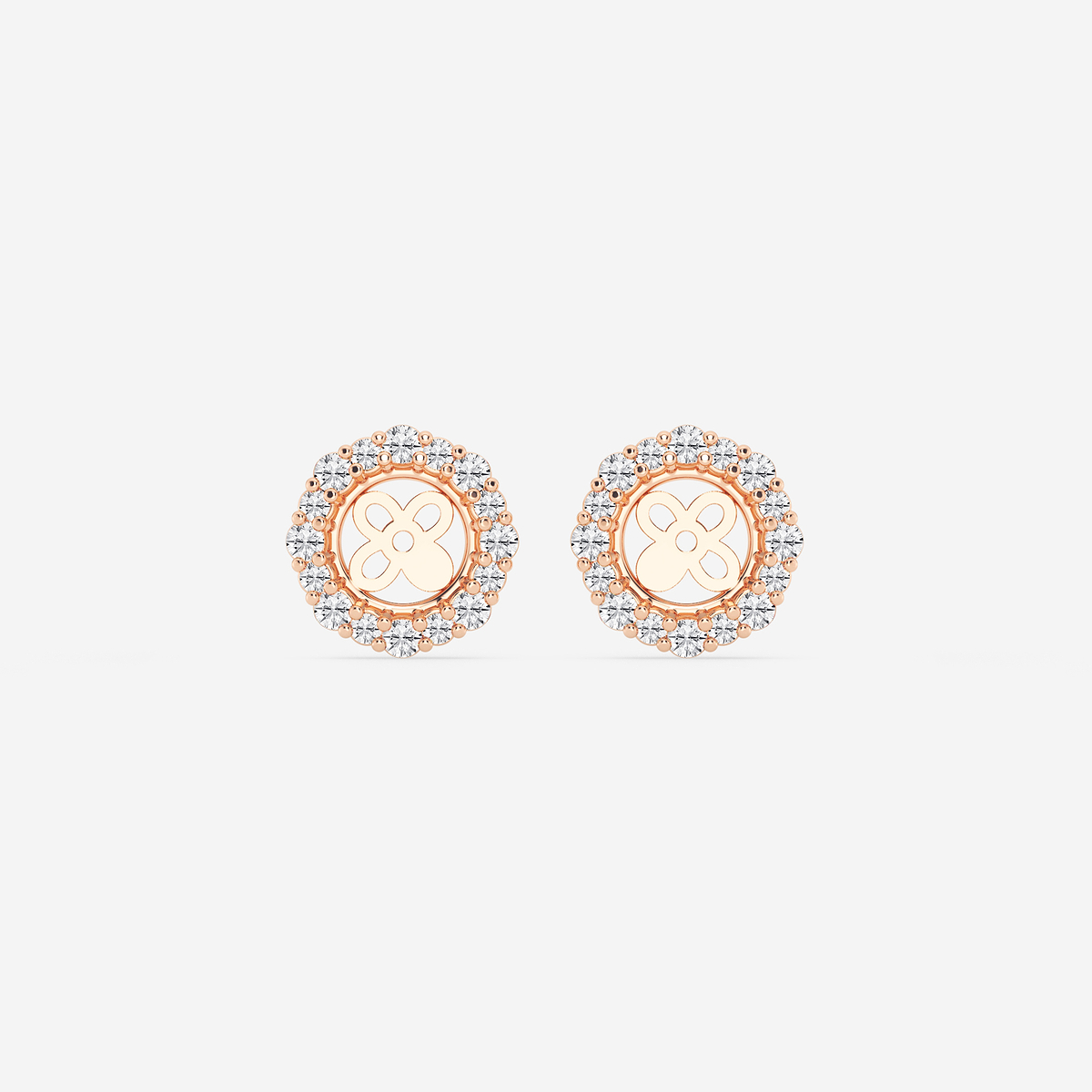 1/2 ctw Round Lab Grown Diamond Halo Earring Jackets