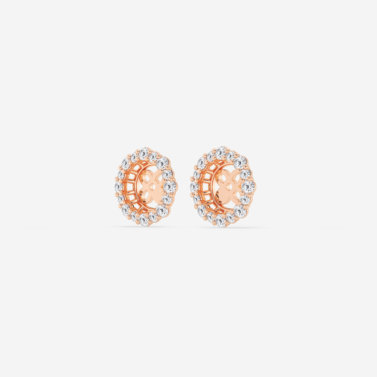 Additional Image 1 for  1/2 ctw Round Lab Grown Diamond Halo Earring Jackets
