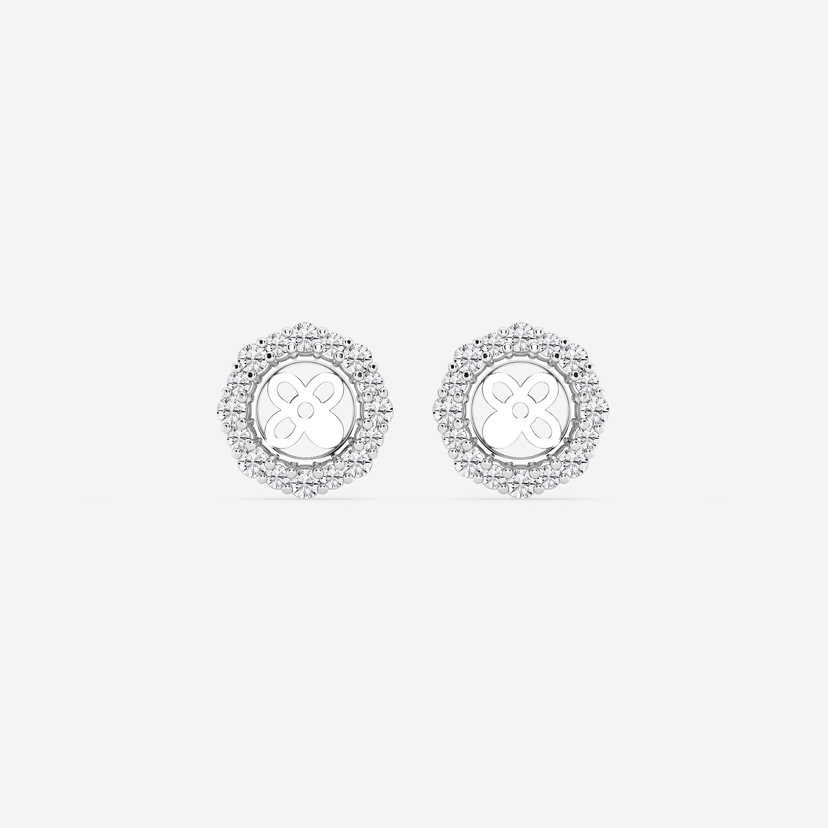 1/2 ctw Round Lab Grown Diamond Halo Earring Jackets