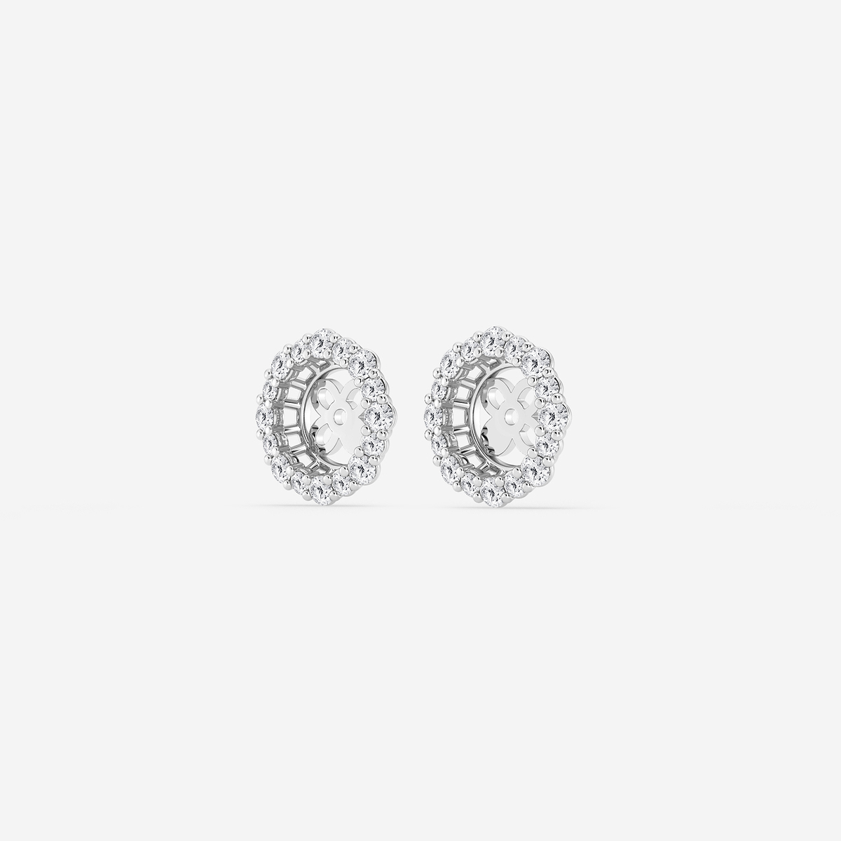Additional Image 1 for  1/2 ctw Round Lab Grown Diamond Halo Earring Jackets