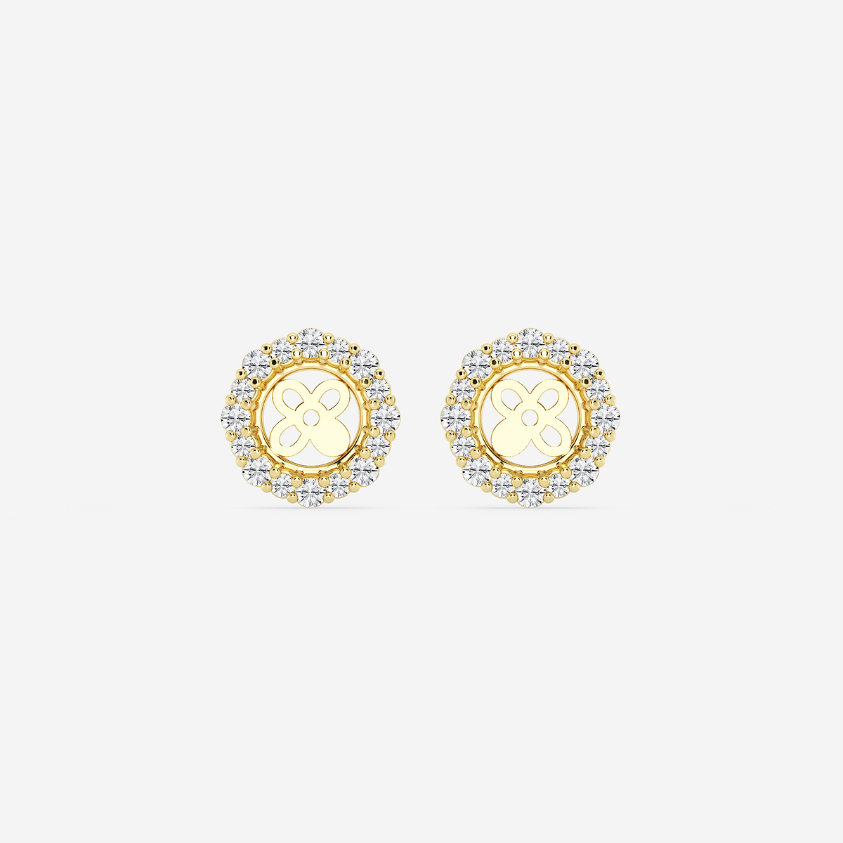 1/2 ctw Round Lab Grown Diamond Halo Earring Jackets
