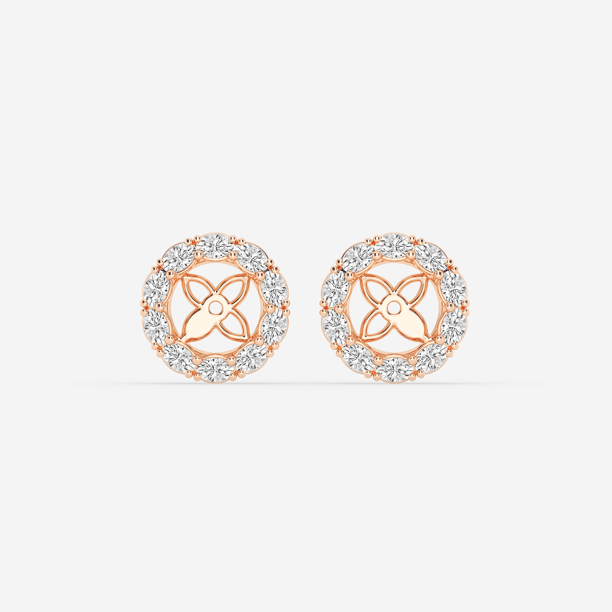7/8 ctw Oval Lab Grown Diamond Halo Earring Jackets