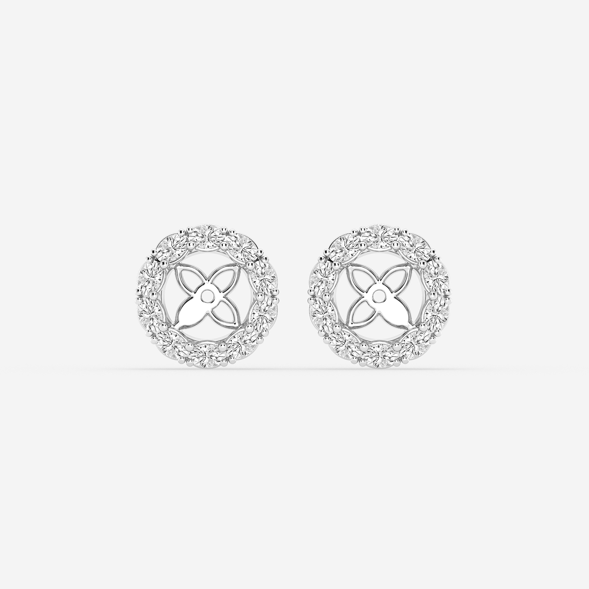 7/8 ctw Oval Lab Grown Diamond Halo Earring Jackets