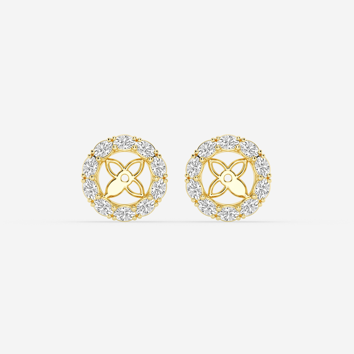 7/8 ctw Oval Lab Grown Diamond Halo Earring Jackets