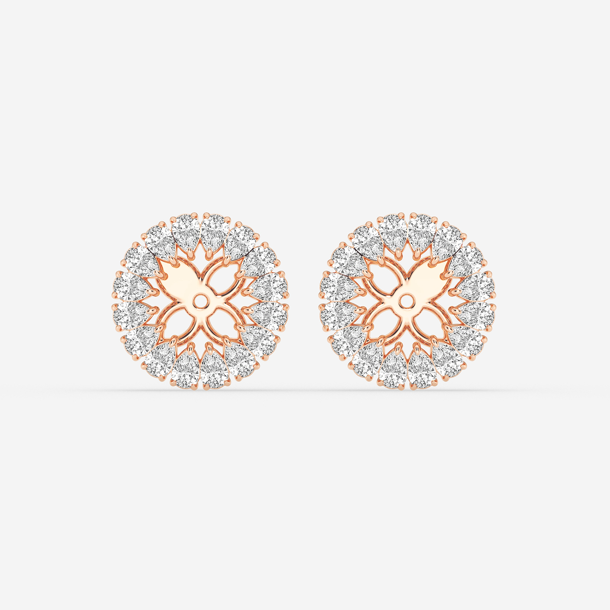 1 7/8 ctw Pear Lab Grown Diamond Halo Earring Jackets