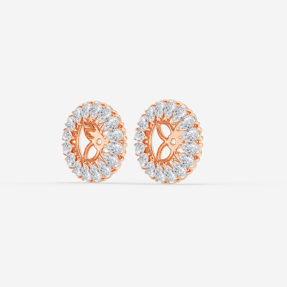 Additional Image 1 for  1 7/8 ctw Pear Lab Grown Diamond Halo Earring Jackets