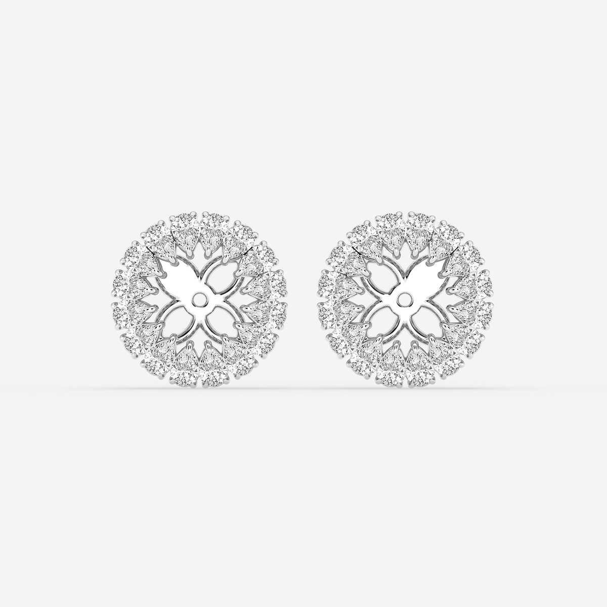 1 7/8 ctw Pear Lab Grown Diamond Halo Earring Jackets