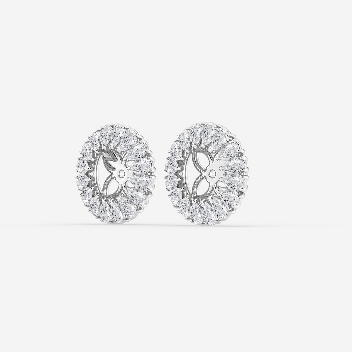 Additional Image 1 for  1 7/8 ctw Pear Lab Grown Diamond Halo Earring Jackets