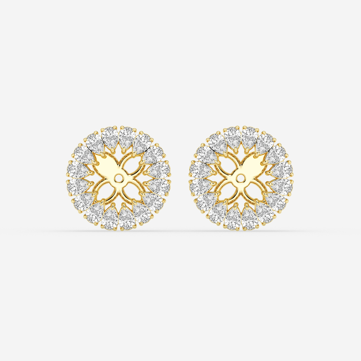 1 7/8 ctw Pear Lab Grown Diamond Halo Earring Jackets