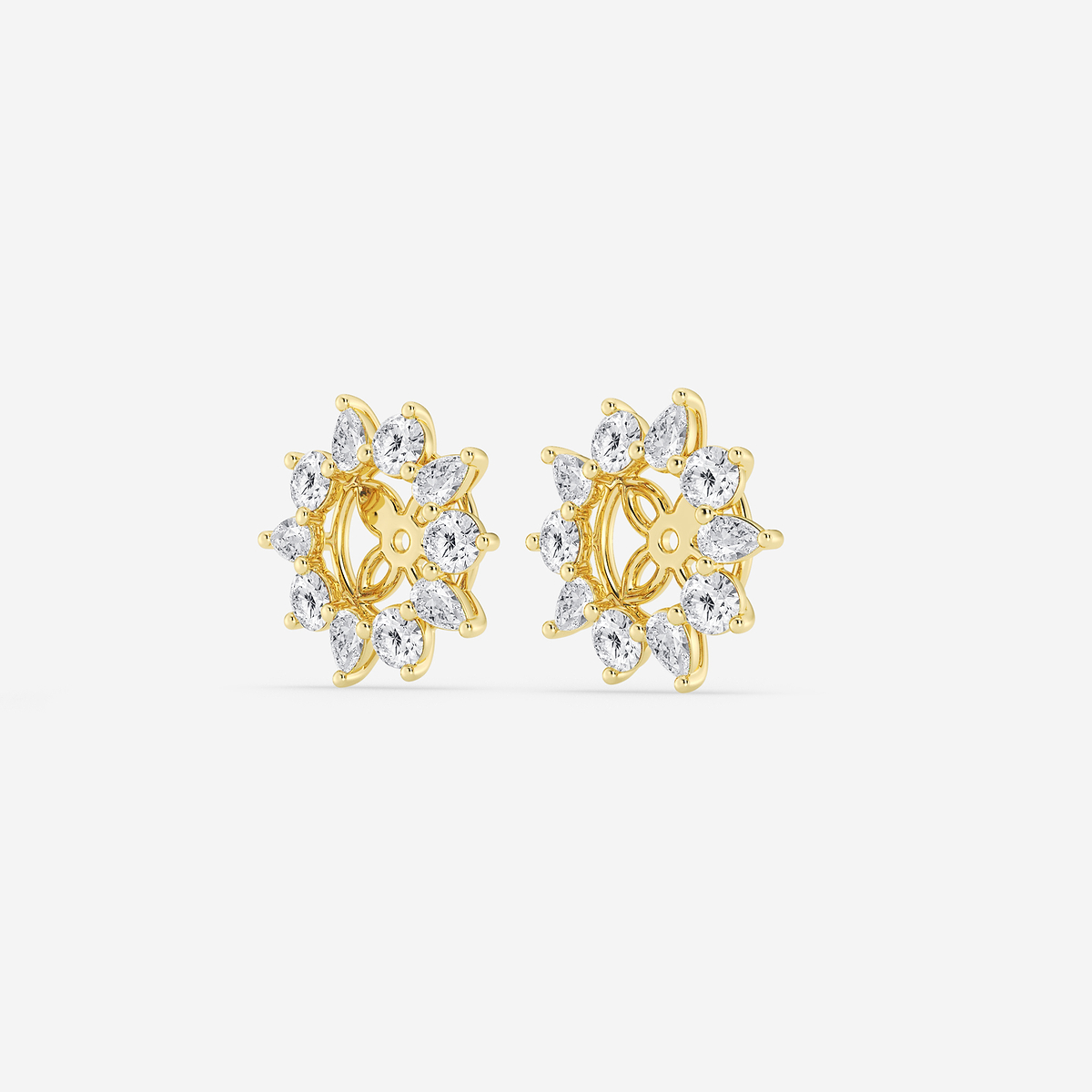 Additional Image 1 for  2 ctw Round and Pear Lab Grown Diamond Alternating Halo Earring Jackets