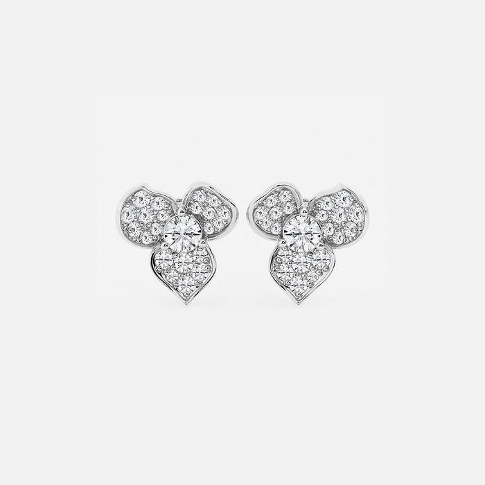 Pave Flower Earrings