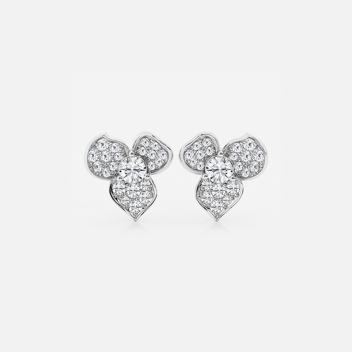 Pave Flower Earrings