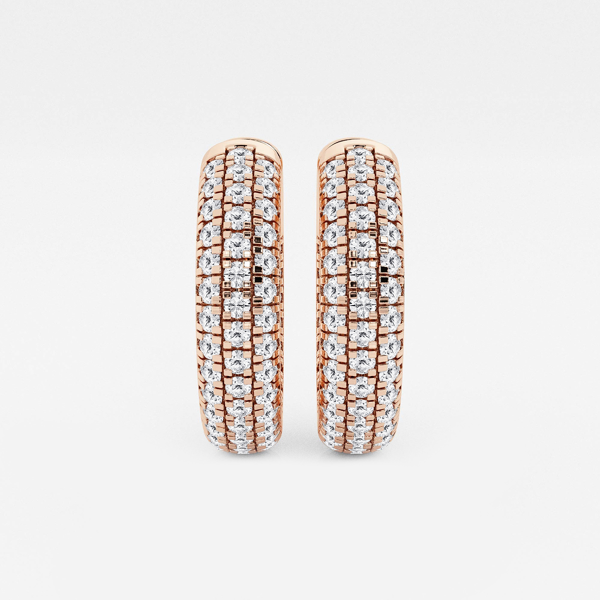 1 1/2 ctw Round Lab Grown Diamond Pave Hoop Earrings