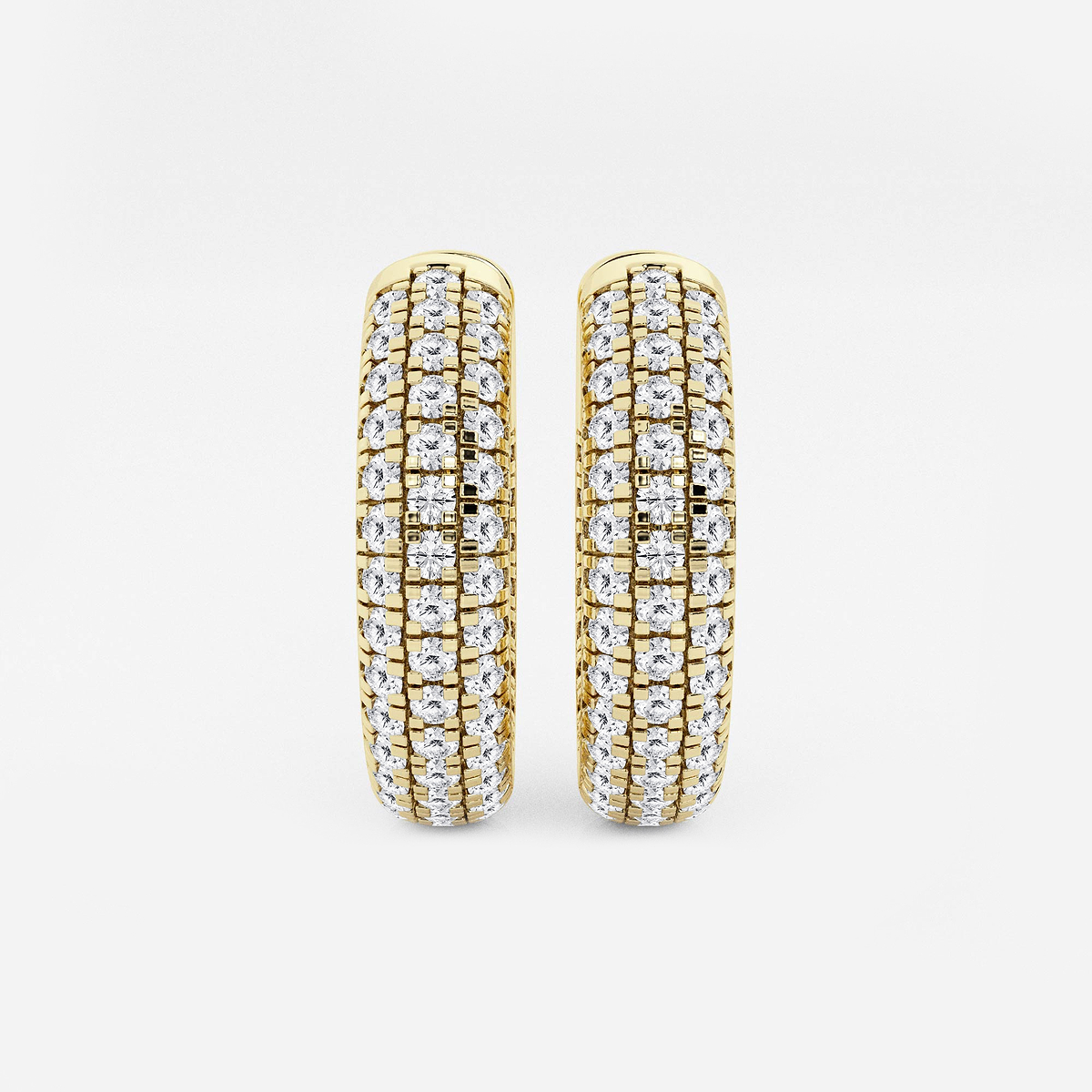 1 1/2 ctw Round Lab Grown Diamond Pave Hoop Earrings