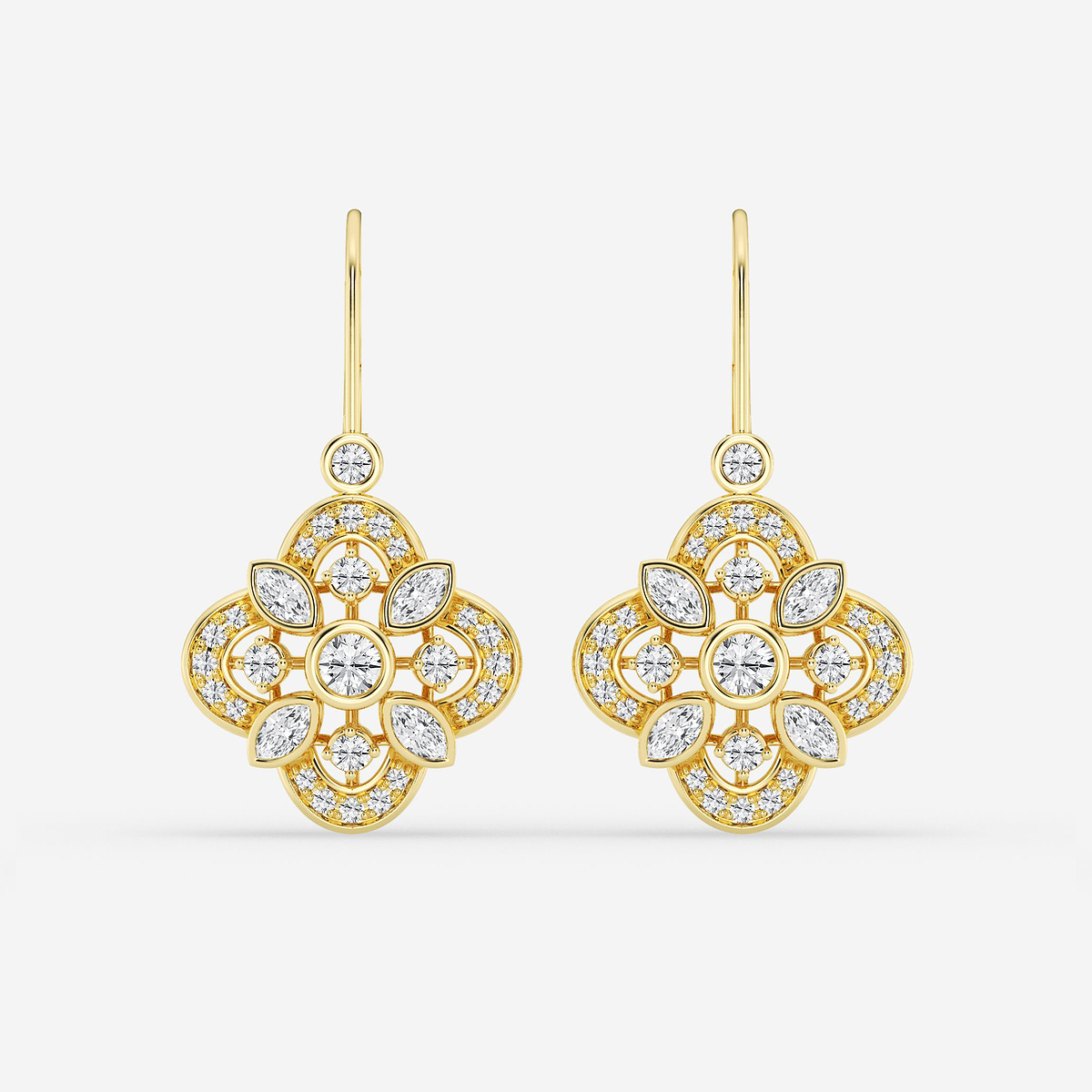 1 1/2 ctw Marquise Lab Grown Diamond Vintage Inspired Earrings