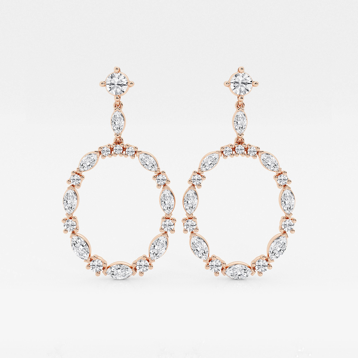 3 ctw Marquise Lab Grown Diamond Drop Earrings
