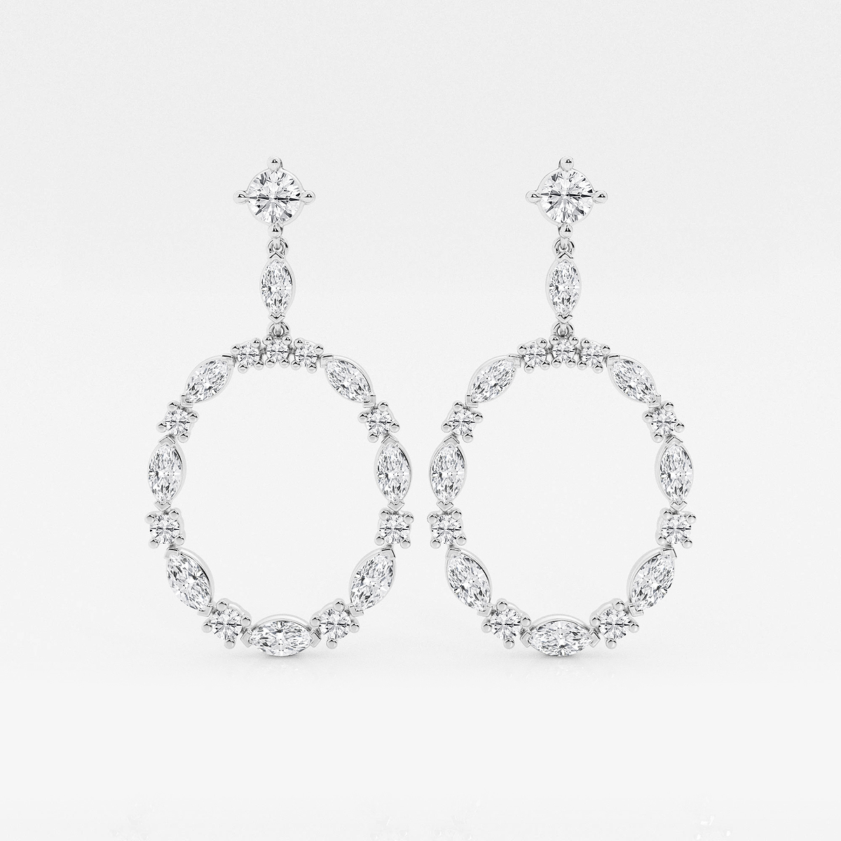 3 ctw Marquise Lab Grown Diamond Drop Earrings