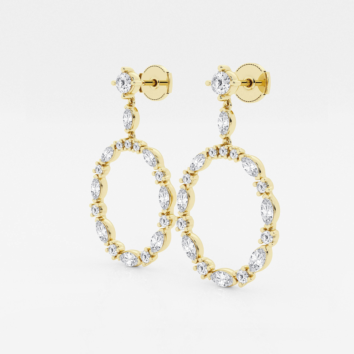Additional Image 1 for  3 ctw Marquise Lab Grown Diamond Drop Earrings