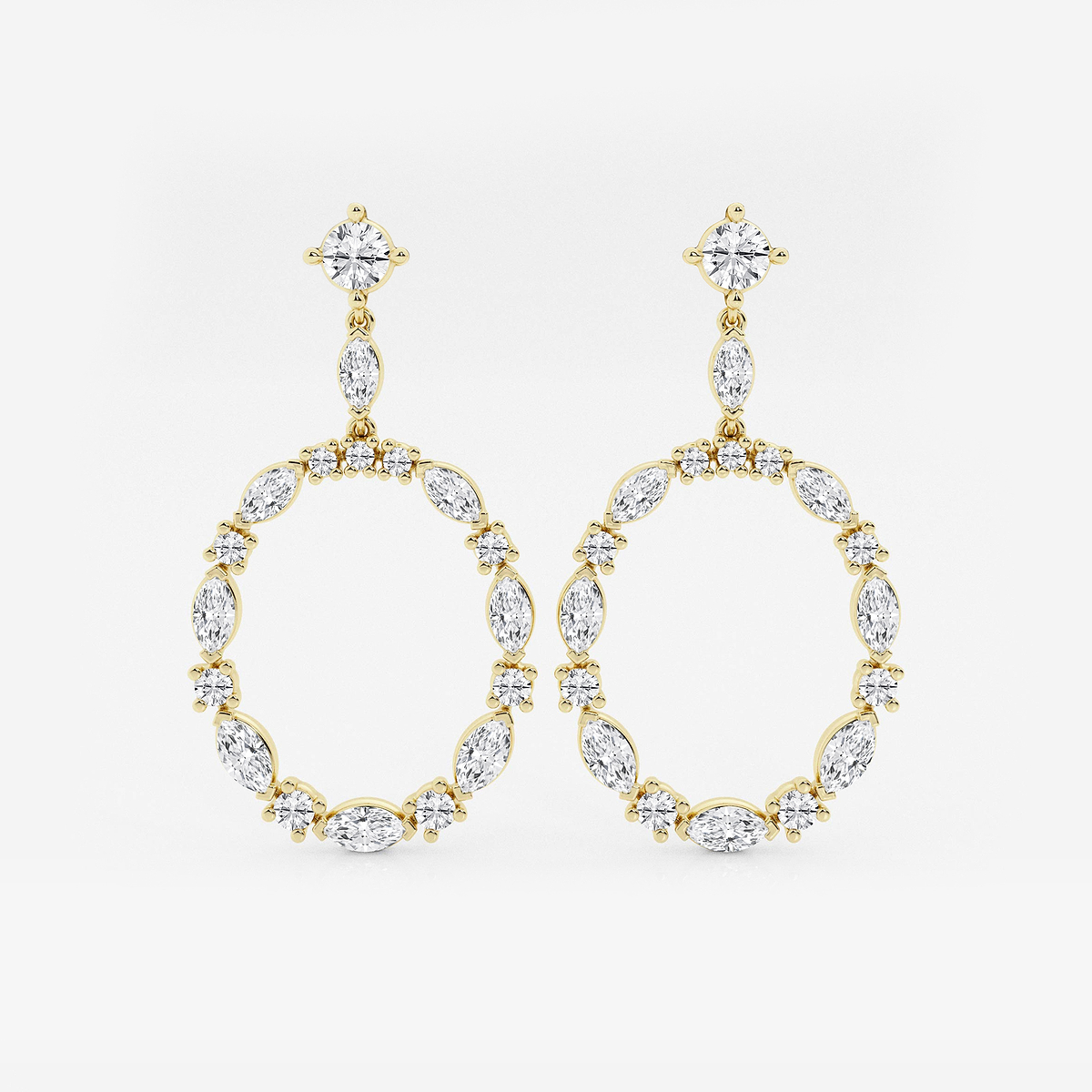 3 ctw Marquise Lab Grown Diamond Drop Earrings