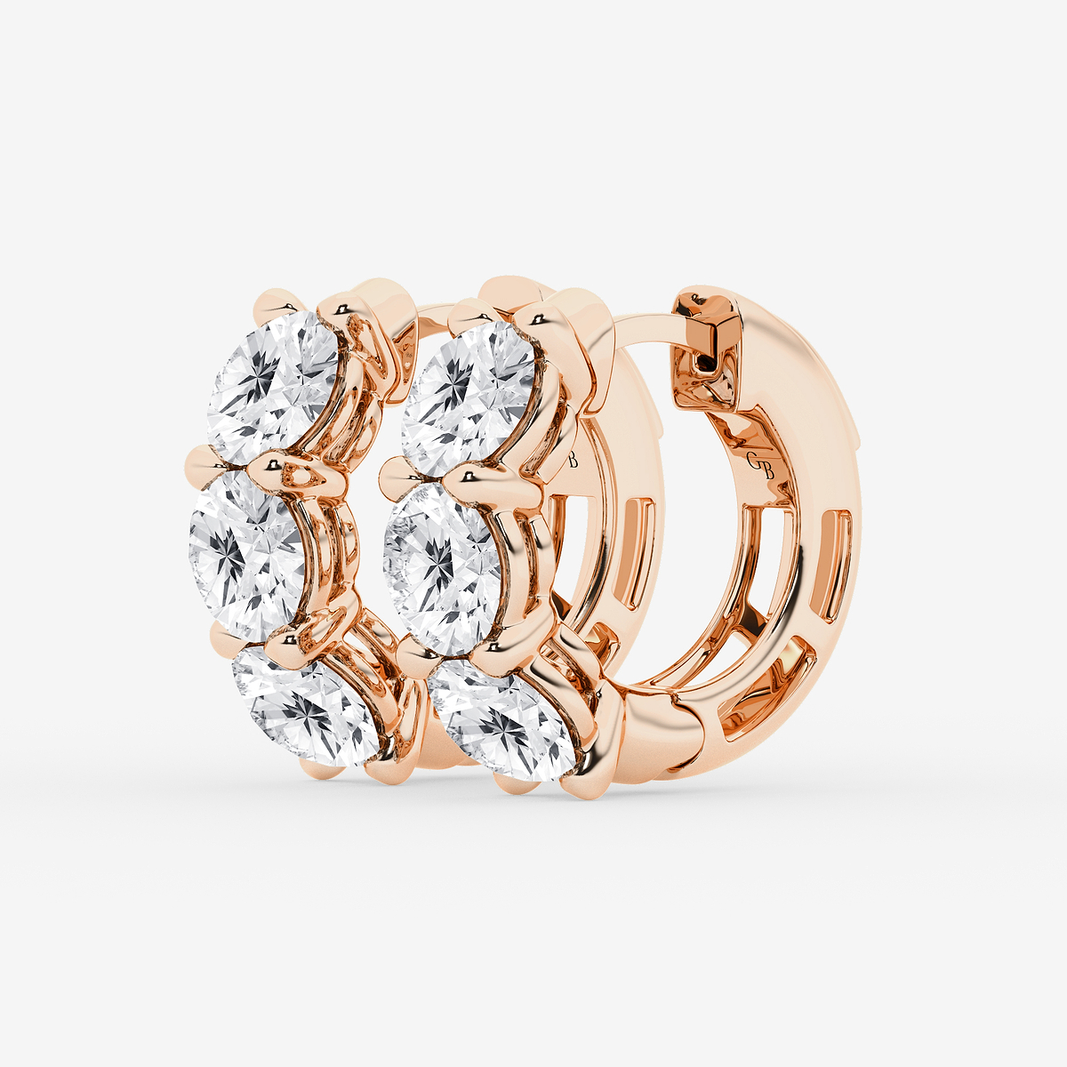 Additional Image 1 for  6 ctw Round Lab Grown Diamond Huggie Hoop Earrings