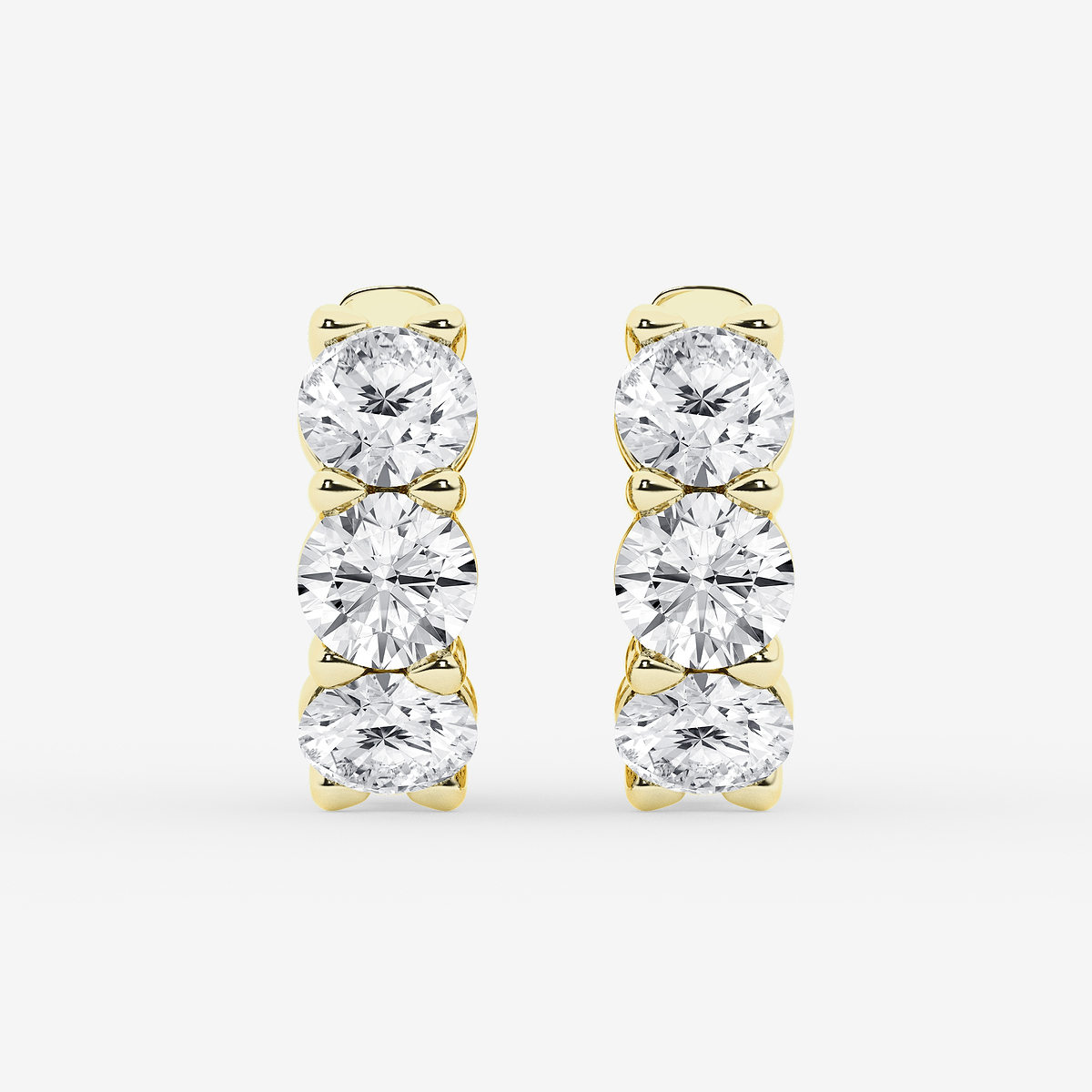 6 ctw Round Lab Grown Diamond Huggie Hoop Earrings