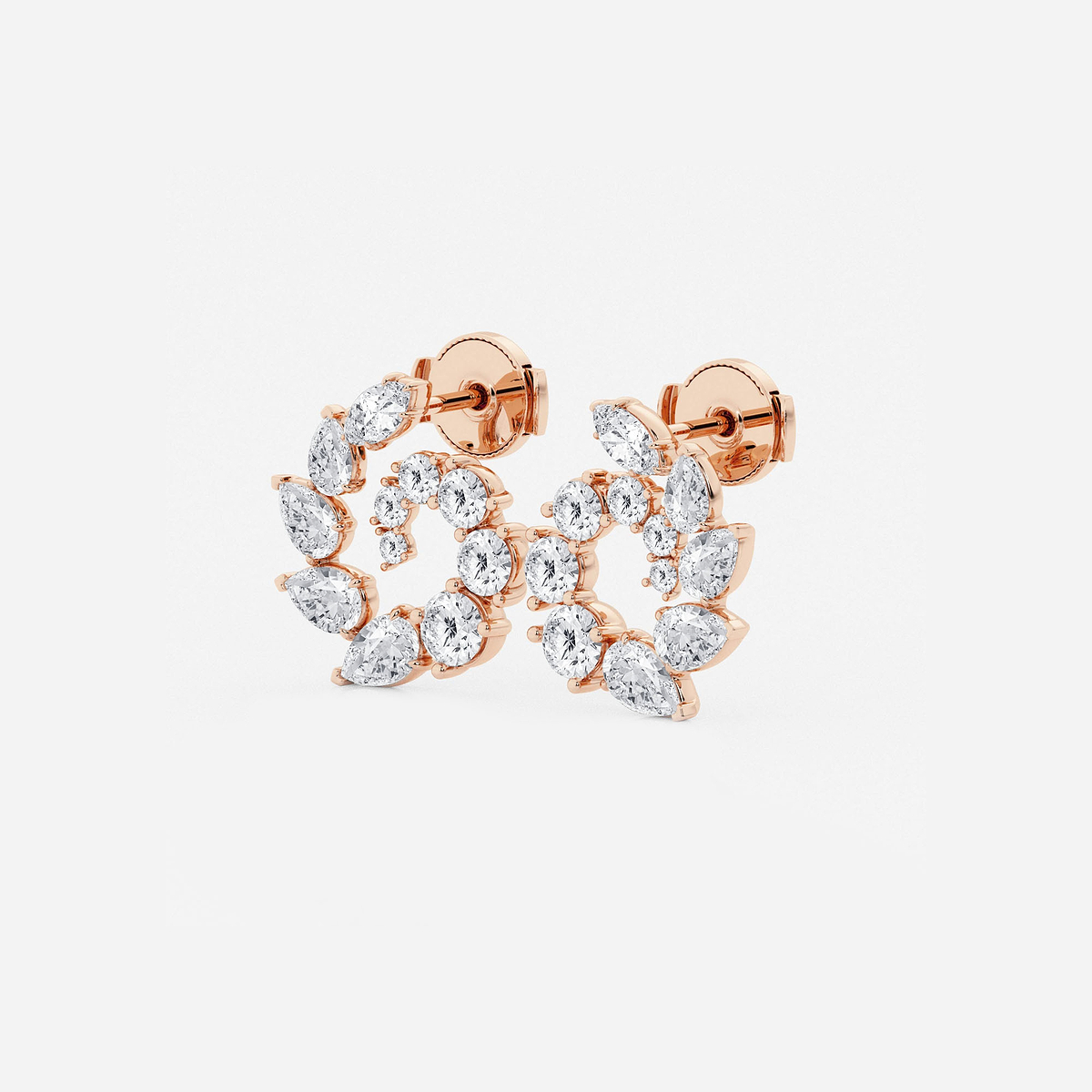 Additional Image 1 for  2 2/5 ctw Marquise and Pear Lab Grown Diamond Graduated Earrings