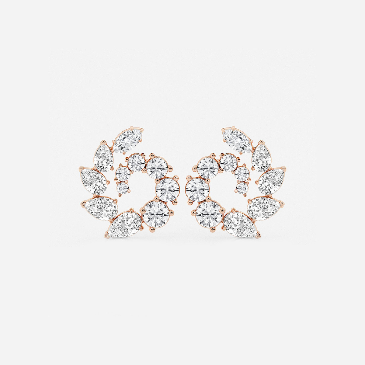 2 2/5 ctw Marquise and Pear Lab Grown Diamond Graduated Earrings