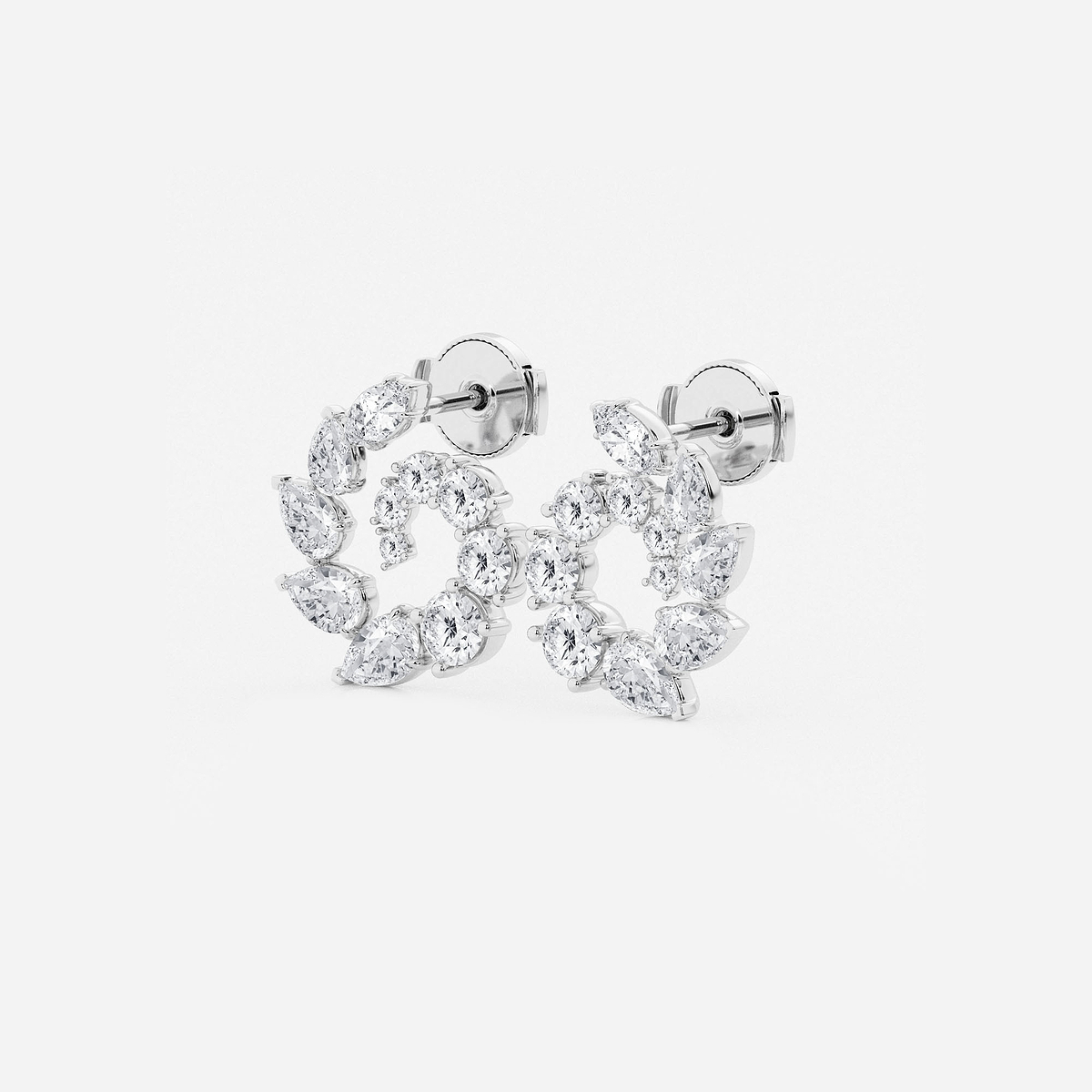 Additional Image 1 for  2 2/5 ctw Marquise and Pear Lab Grown Diamond Graduated Earrings