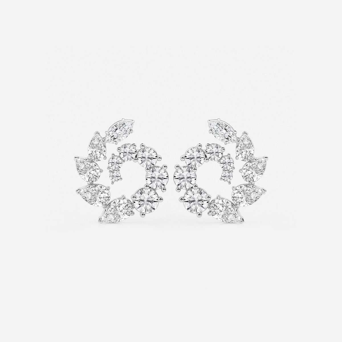 2 2/5 ctw Marquise and Pear Lab Grown Diamond Graduated Earrings