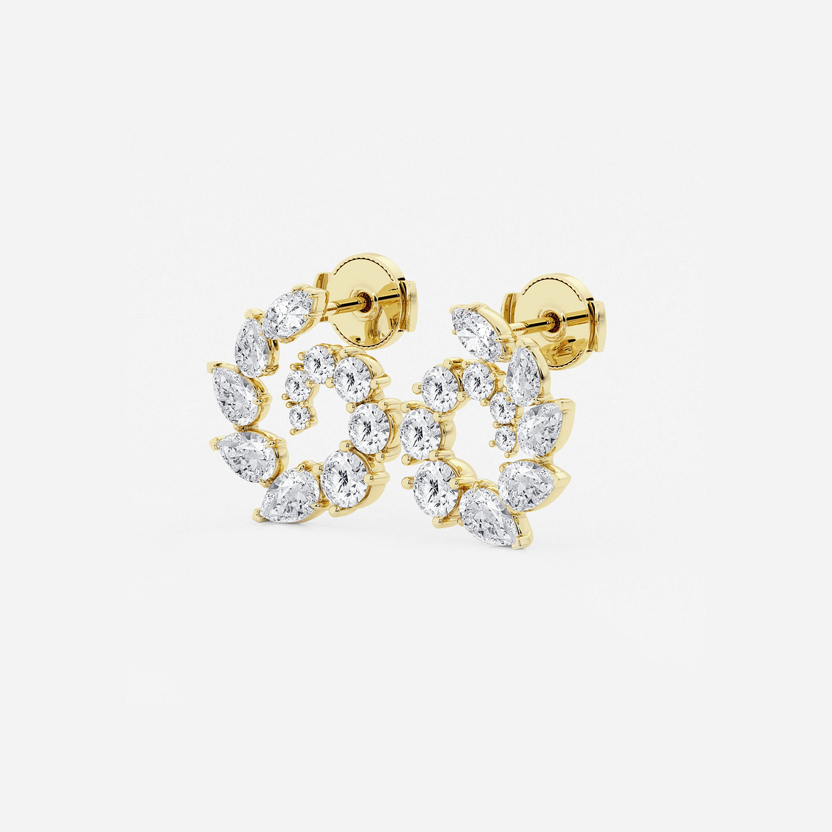 Additional Image 1 for  2 2/5 ctw Marquise and Pear Lab Grown Diamond Graduated Earrings