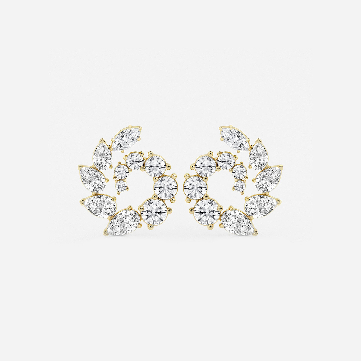 2 2/5 ctw Marquise and Pear Lab Grown Diamond Graduated Earrings
