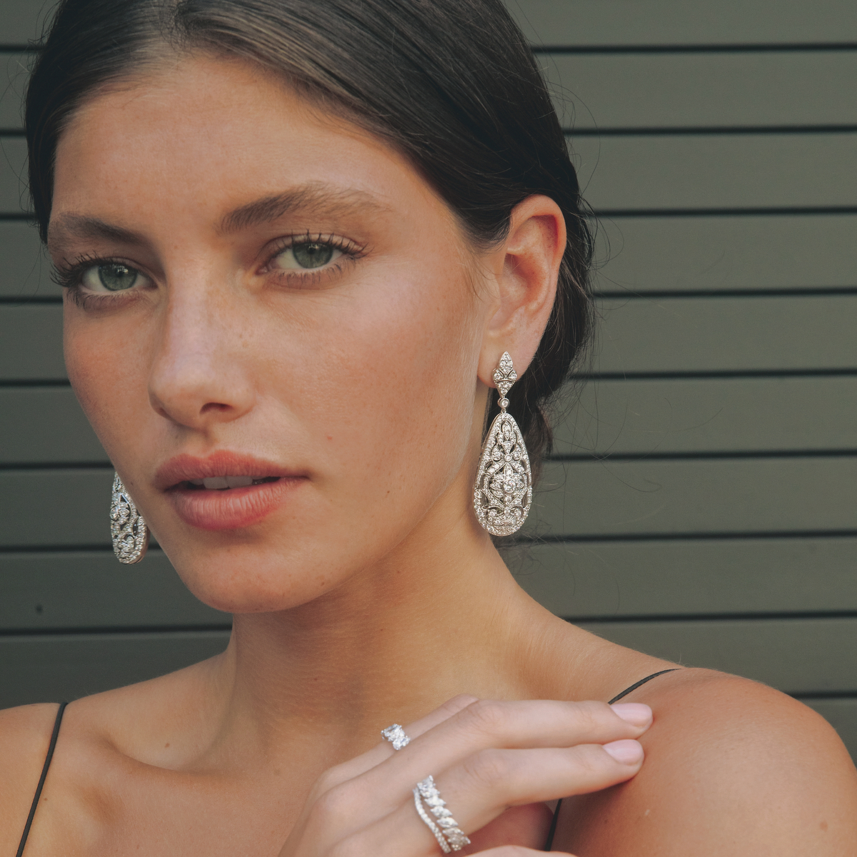 5 ctw Round Lab Grown Diamond Filigree Vintage Inspired Earrings