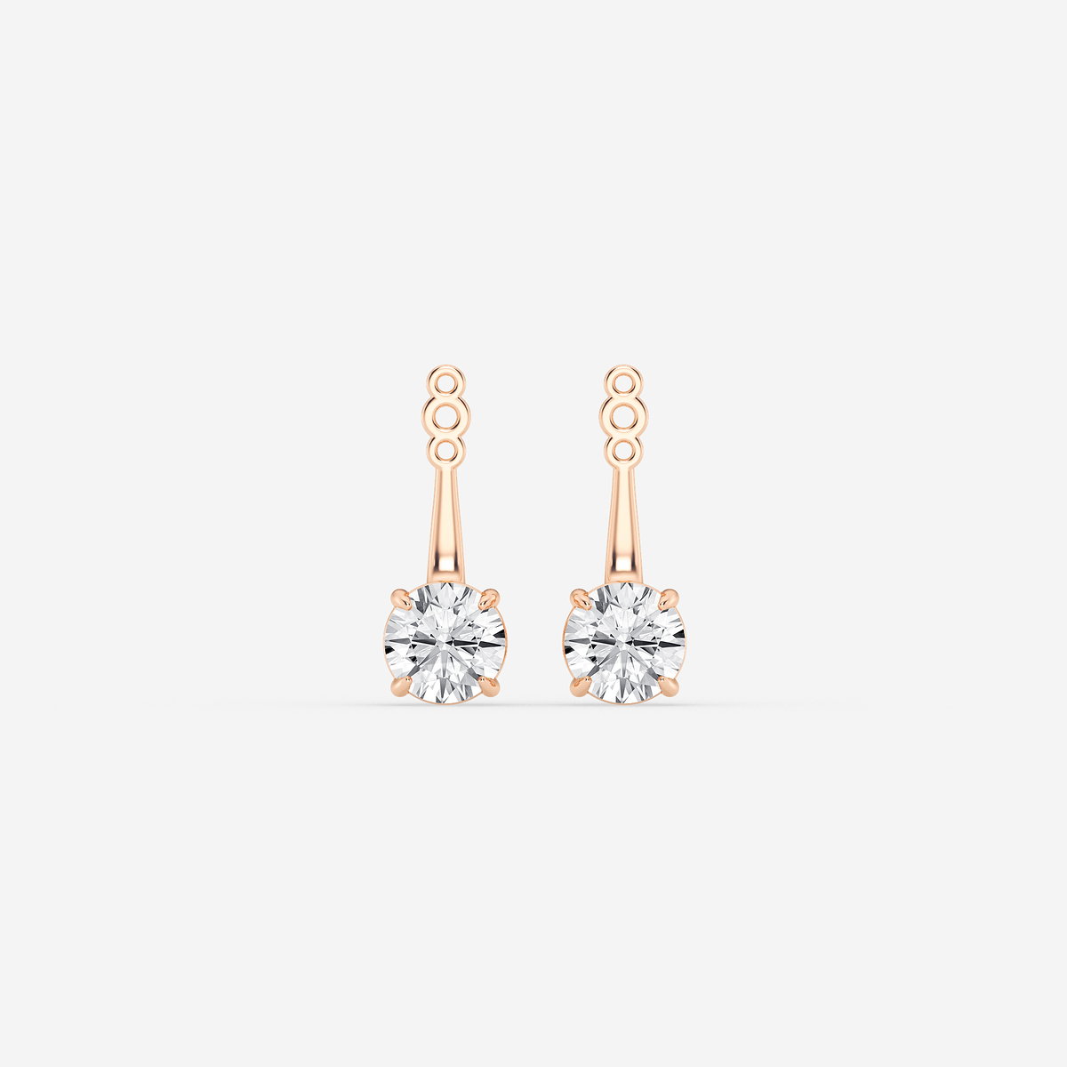3/4 ctw Round Lab Grown Diamond Drop Earring Jackets