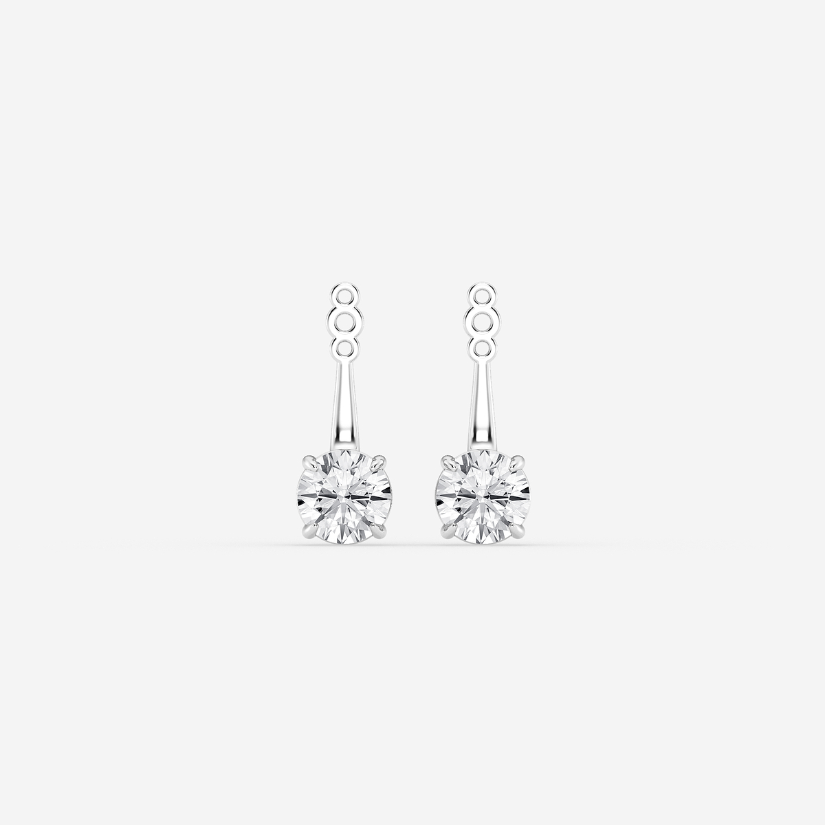 3/4 ctw Round Lab Grown Diamond Drop Earring Jackets