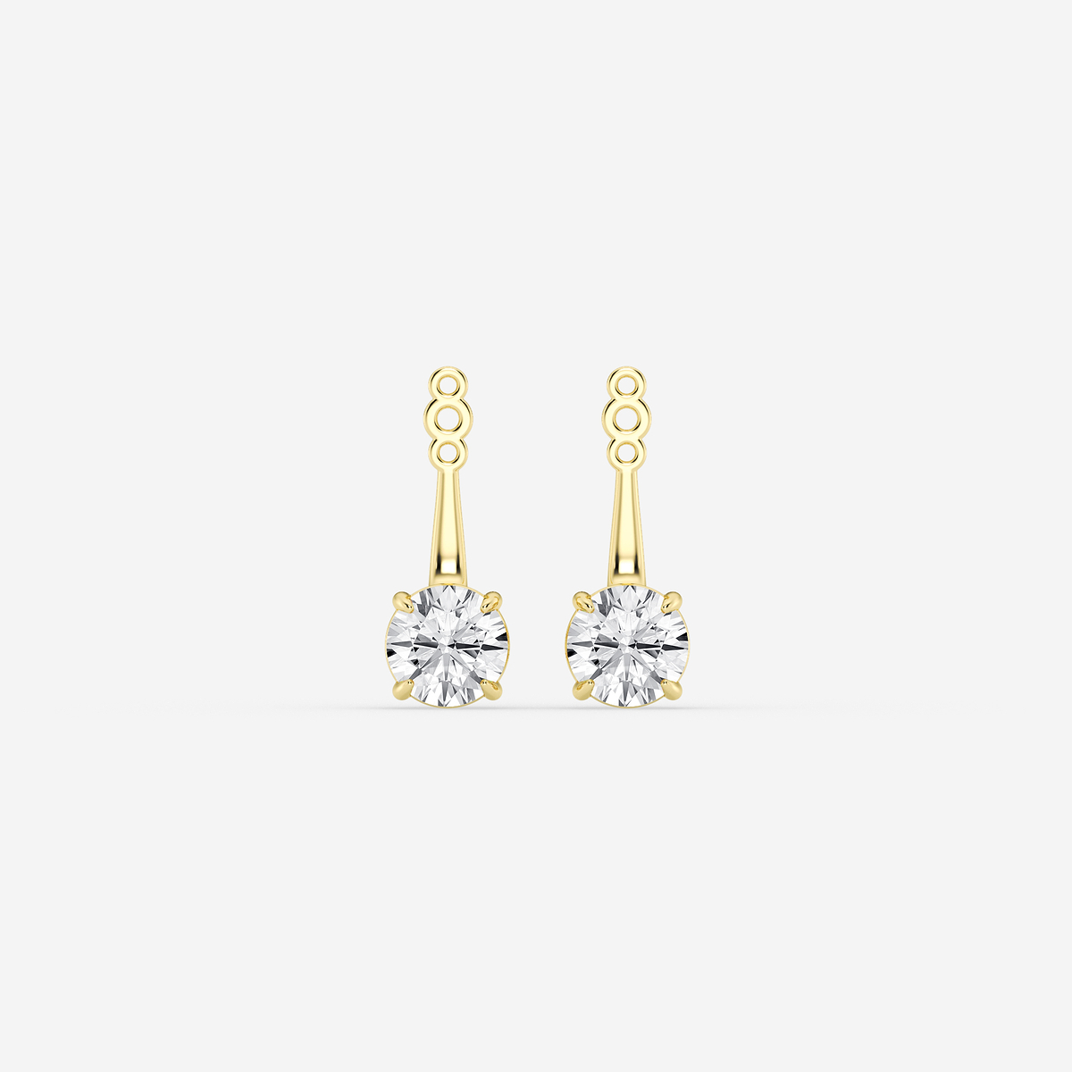 3/4 ctw Round Lab Grown Diamond Drop Earring Jackets